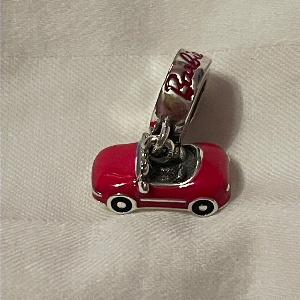 925 Sterling Silver Pink “Barbie” Car Charm Pendant - Picture 6 of 7